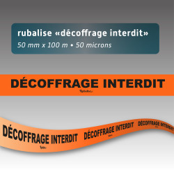 Rubalise plastique décoffrage interdit 50/100m